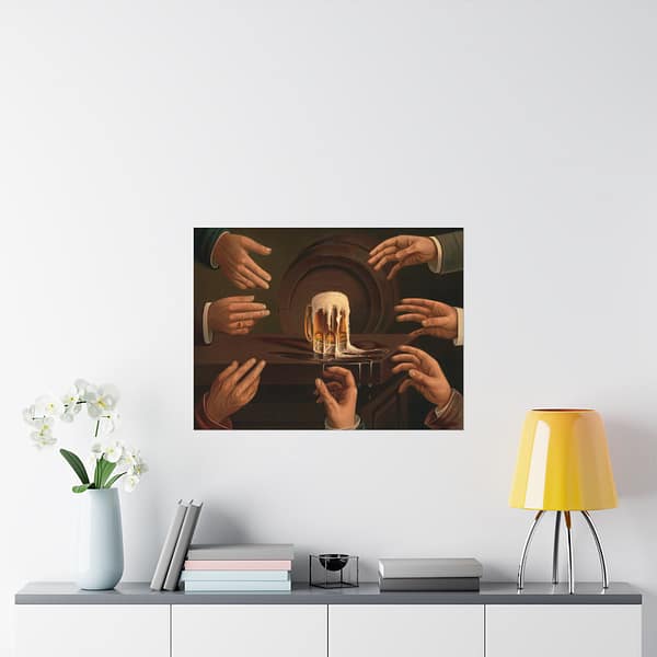 5246811491826146367_2048.jpeg Seven Male Hands Encircling a Mug of Beer - J. C. MacGregor (1876) - Vintage Art Poster Print