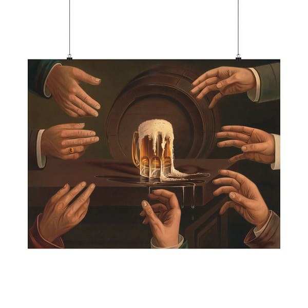 6284428940493523073_2048.jpeg Seven Male Hands Encircling a Mug of Beer - J. C. MacGregor (1876) - Vintage Art Poster Print