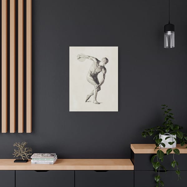 6375403991331784793_2048.jpeg Gipsmodel van Discuswerper - Male Anatomical Study - Jan Veth (c. 1874-1925) - Vintage Art Canvas Print