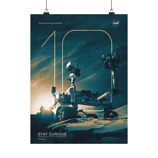 751976196796981350_2048.jpeg Curiosity Rover - Celebrating 10 Years of Exploration - NASA (2012) - Space Age Poster Print