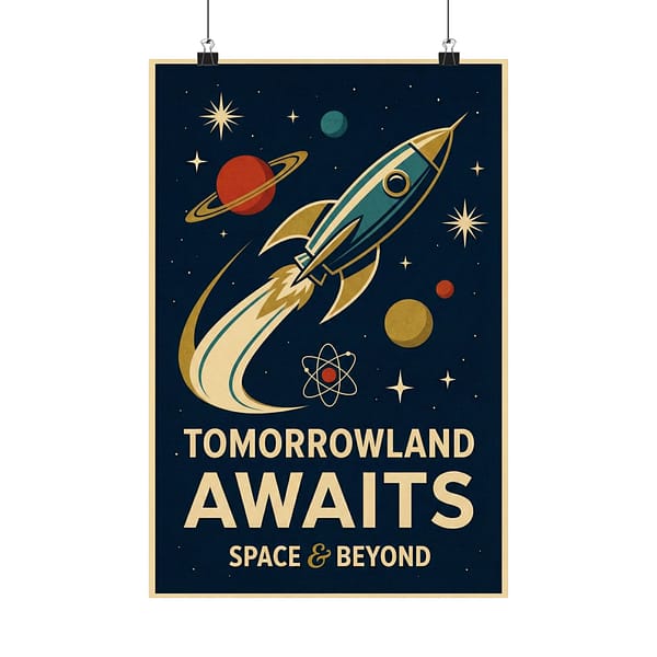 10098200703245686233_2048.jpeg Tomorrowland Awaits, Space & Beyond – LUNE Original – Space Age Poster Print