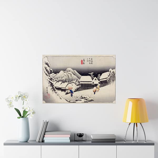10154806880592341989_2048.jpeg Evening Snow at Kanbara – Utagawa Hiroshige (1833) – Japanese Woodblock Poster Print