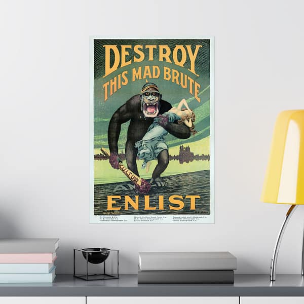 10274620158773489430_2048.jpeg Destroy this Mad Brute - Enlist - Harry Ryle Hopps (1917) - Patriotic WWI Poster Print
