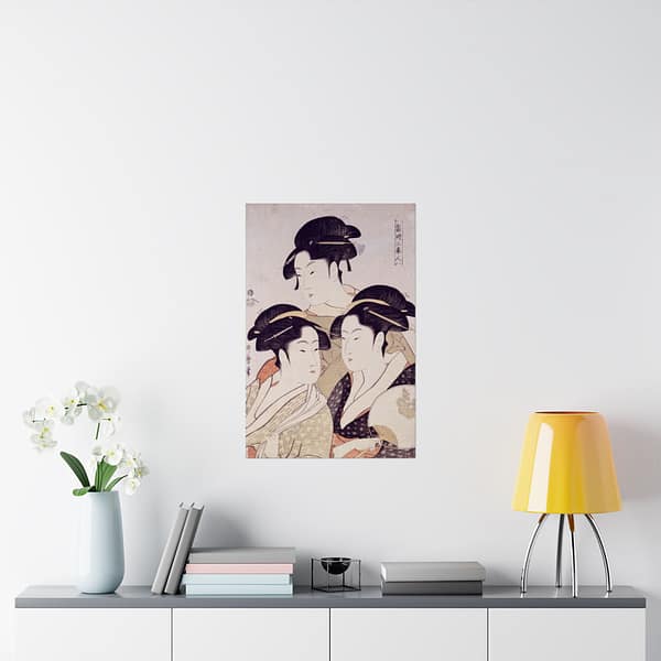 10303985872218220594_2048.jpeg Three Beauties of the Present Day - Kitagawa Utamaro (c. 1792-93) - Japanese Woodblock Poster Print