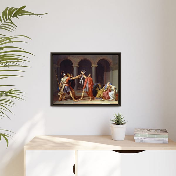 10336121523728041343_2048.jpeg Oath of the Horatii – Jacques-Louis David (1784) – Classical Framed Canvas Print