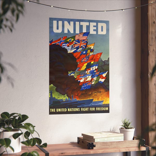 10339768735583856072_2048.jpeg UNITED - The United Nations fight for freedom - Leslie Ragan (1943) - Patriotic WWII Poster Print