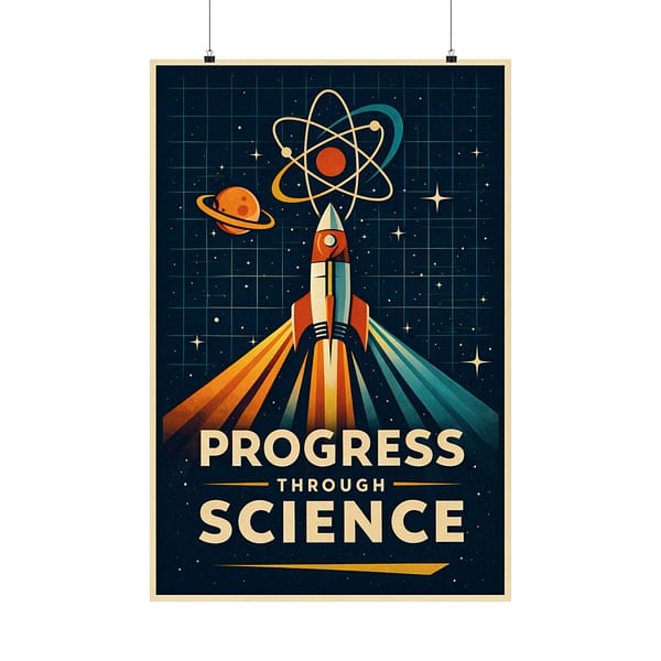 10449567646324662684_2048-1.jpeg Progress Through Science – LUNE Original – Atomic Age Poster Print