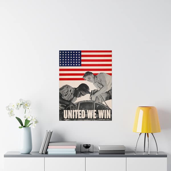 10584240181425937906_2048.jpeg United We Win - War Manpower Commission - Howard Liberman (1943) - Patriotic WWII Poster Print