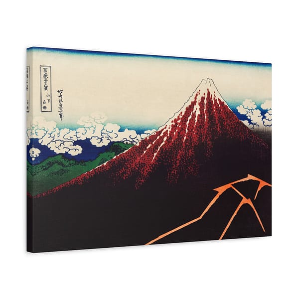 10619014693315920047_2048.jpeg Thunderstorm Beneath the Summit (Sanka Hakuu, Black Fuji) - Katsushika Hokusai (c. 1830-32) - Japanese Woodblock Canvas Print