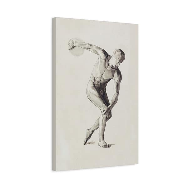 10663145115421432694_2048.jpeg Gipsmodel van Discuswerper - Male Anatomical Study - Jan Veth (c. 1874-1925) - Vintage Art Canvas Print