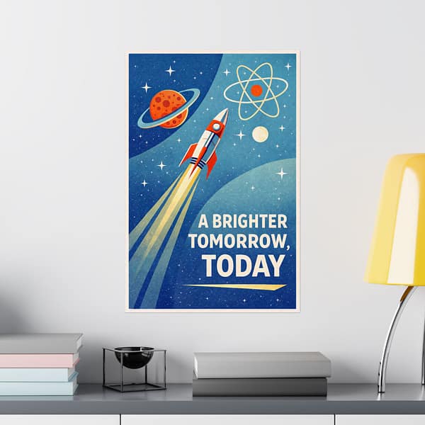 10666959081400130459_2048.jpeg A Brighter Tomorrow, Today – LUNE Original – Atomic Age Poster Print