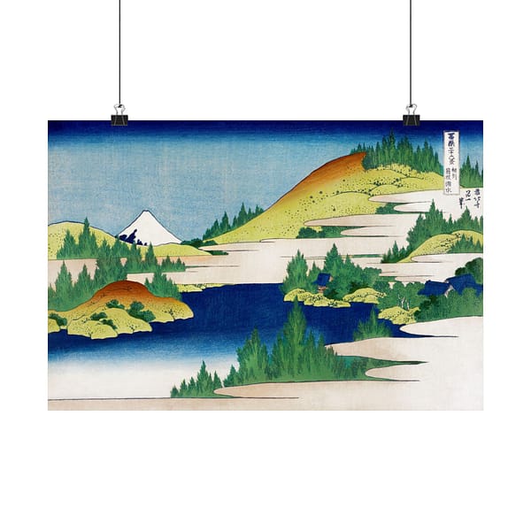 10696096305473494386_2048.jpeg The Lake at Hakone in Sagami Province - Katsushika Hokusai (c. 1830) - Japanese Woodblock Poster Print