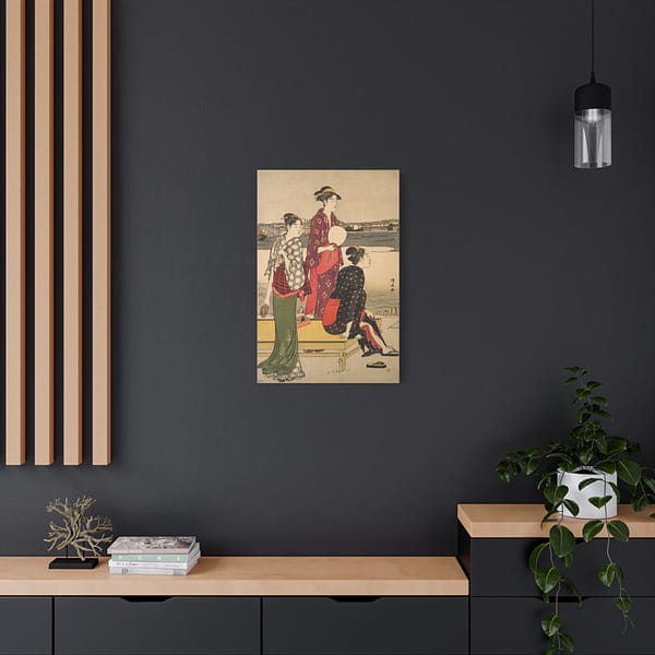 10739435504825580038_2048.jpeg Evening on the Banks of the Sumida River - Torii Kiyonaga (c. 1784-85) - Japanese Woodblock Canvas Print