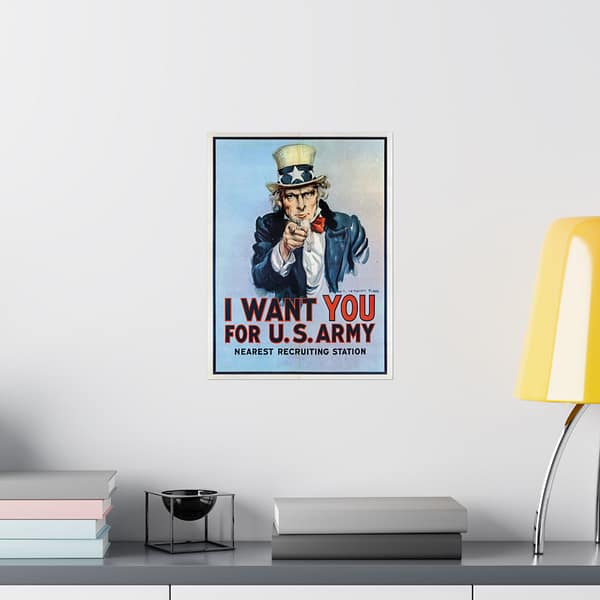 10786900969547806182_2048.jpeg I Want You for U.S. Army (Blue Variant) - James Montgomery Flagg (1917) - Patriotic WWI Poster Print