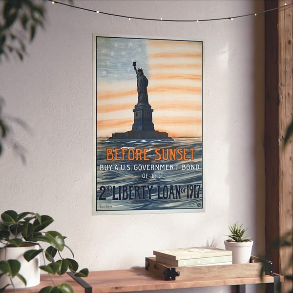 10792538419374872962_2048.jpeg Before Sunset - Buy a U.S. Government Bond of the 2nd Liberty Loan - Eugenie De Land (1917) - Patriotic WWI Poster Print