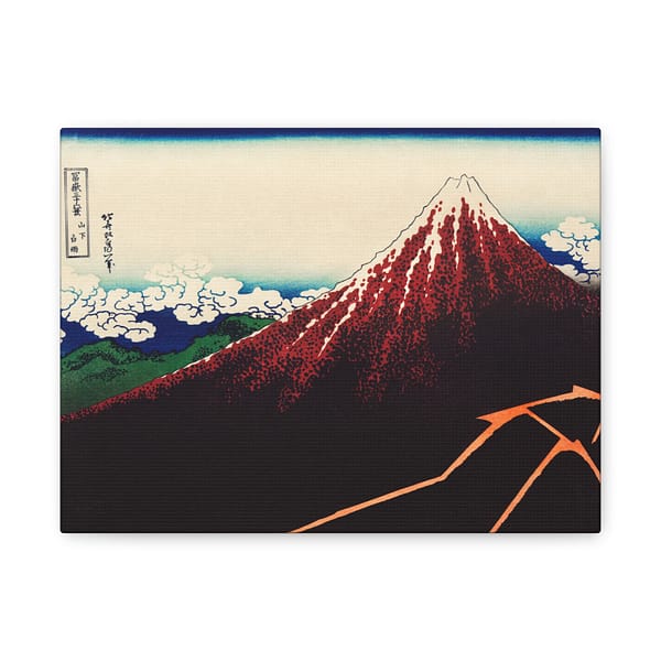 10856227345705584153_2048.jpeg Thunderstorm Beneath the Summit (Sanka Hakuu, Black Fuji) - Katsushika Hokusai (c. 1830-32) - Japanese Woodblock Canvas Print