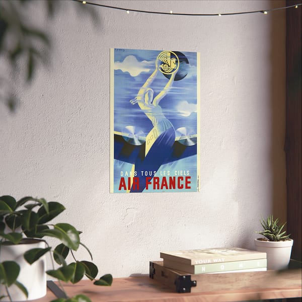 10905329597604433619_2048.jpeg Dans tous les ciels, Air France – Roger de Valerio (c. 1930s) – Vintage Travel Poster Print