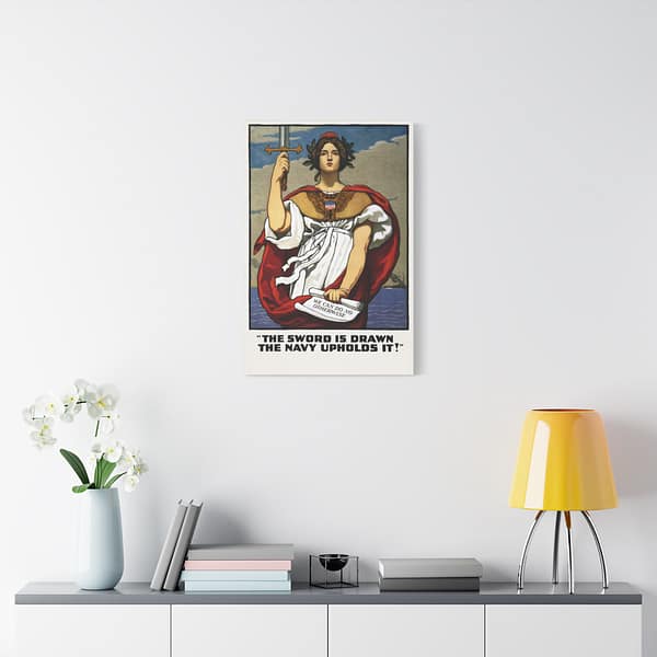 10975877790194347914_2048.jpeg The Sword is Drawn, the Navy Upholds it! - Kenyon Cox (1917) - Patriotic WWI Canvas Print