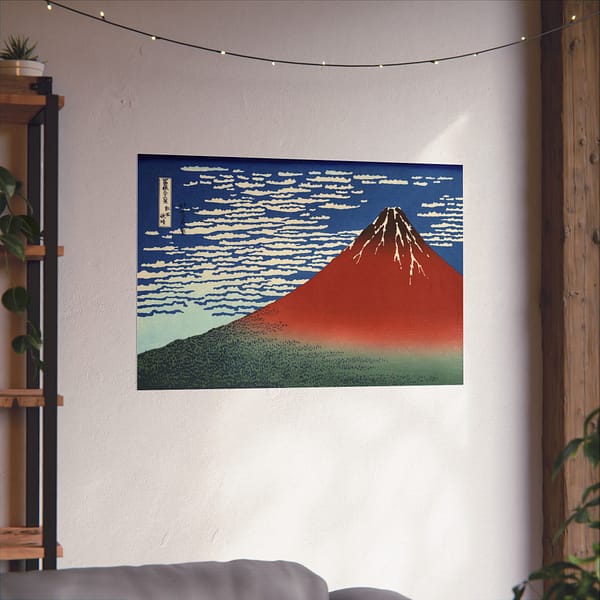 10976233222092051350_2048.jpeg Red Fuji (South Wind, Clear Sky) – Katsushika Hokusai (c. 1830-32) – Japanese Woodblock Poster Print