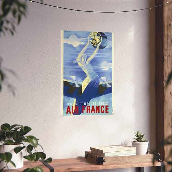 11043059857004806458_2048.jpeg Dans tous les ciels, Air France – Roger de Valerio (c. 1930s) – Vintage Travel Poster Print