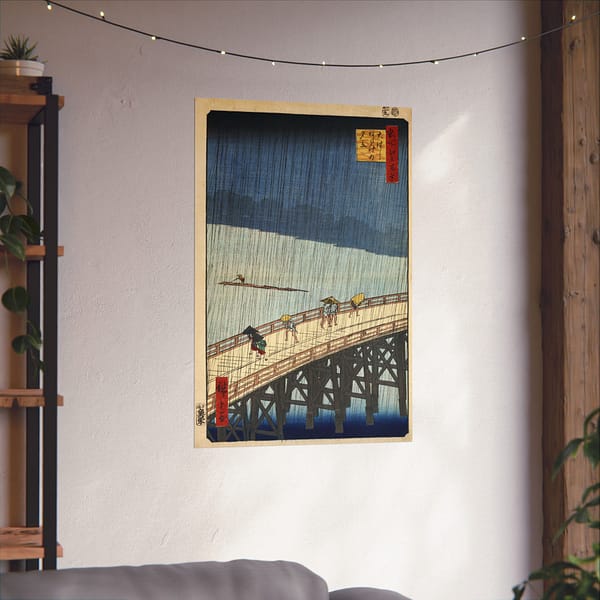 11048607946025816065_2048.jpeg Sudden Shower over Shin-Ōhashi Bridge and Atake – Utagawa Hiroshige (1857) – Japanese Woodblock Poster Print