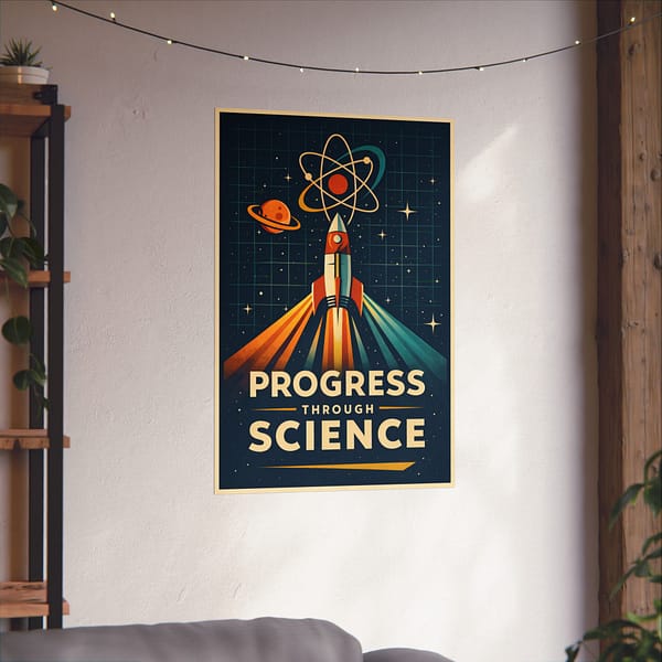 11085189245871735275_2048-1.jpeg Progress Through Science – LUNE Original – Atomic Age Poster Print
