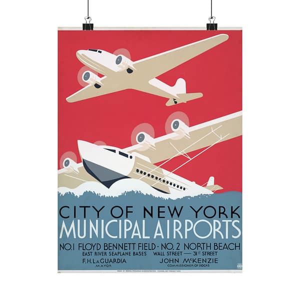 1111967015595654771_2048.jpeg City of New York Municipal Airports – Works Progress Administration (c. 1937) – Vintage Travel Poster Print