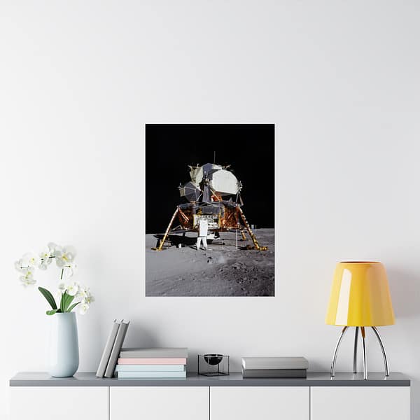 11132984925115561995_2048.jpeg Apollo 11 Lunar Lander, Buzz Aldrin on the Moon – NASA Photograph (1969) – Space Age Poster Print