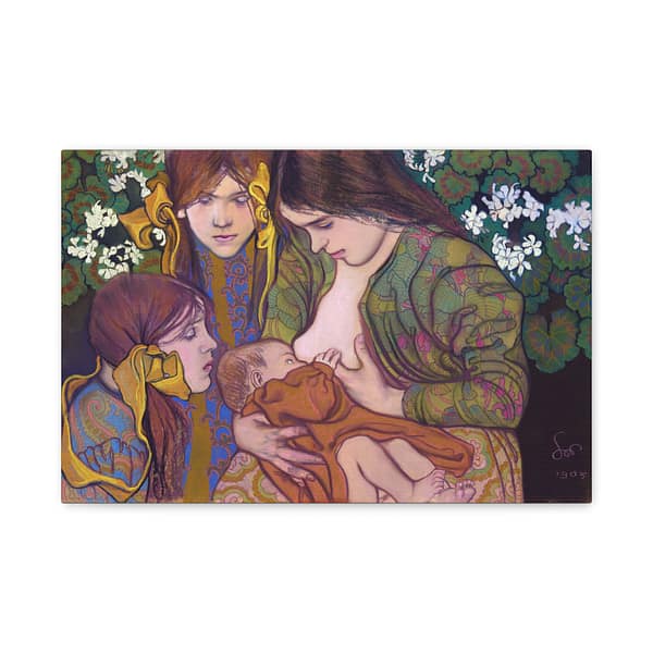 11207393380698769690_2048.jpeg Motherhood (Macierzynstwo) – Stanisław Wyspiański (1905) – Impressionist Canvas Print