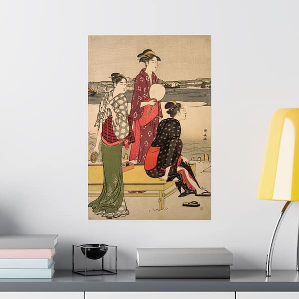11244570857678405370_2048.jpeg Evening on the Banks of the Sumida River - Torii Kiyonaga (c. 1784-85) - Japanese Woodblock Poster Print