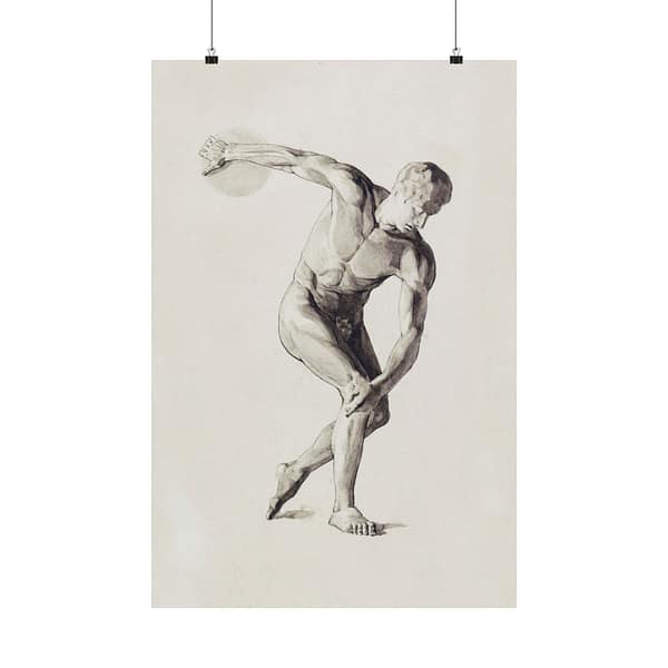 11277896507020669519_2048.jpeg Gipsmodel van Discuswerper - Male Anatomical Study - Jan Veth (c. 1874-1925) - Vintage Art Poster Print