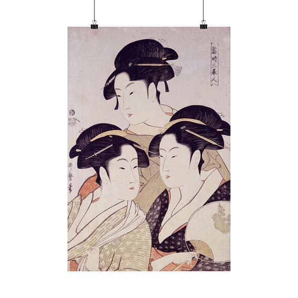 11296786437930855643_2048.jpeg Three Beauties of the Present Day - Kitagawa Utamaro (c. 1792-93) - Japanese Woodblock Poster Print