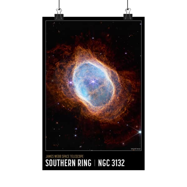 11329145241983349363_2048.jpeg Southern Ring Nebula - NIRCam Compass Image - NASA James Webb Space Telescope - Space Age Poster Print