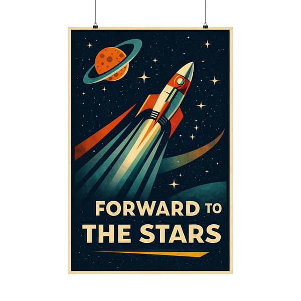 11359327208746067720_2048.jpeg Forward to the Stars – LUNE Original – Space Age Poster Print