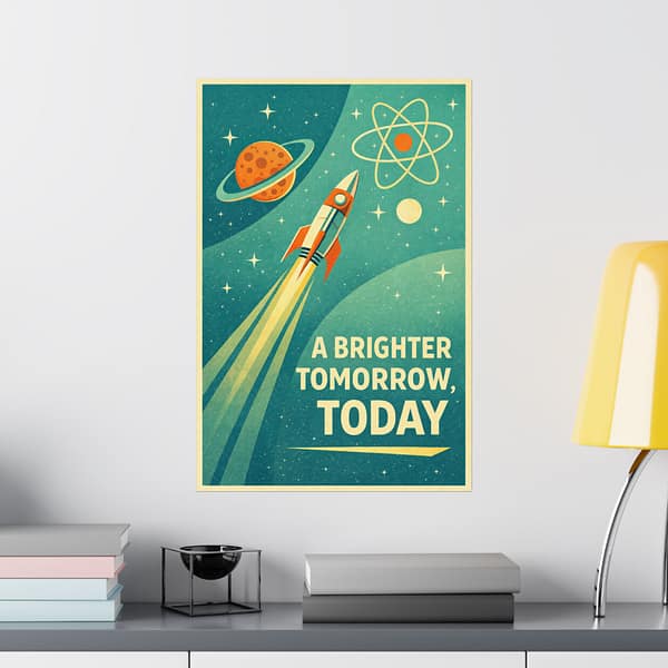 11504194656813054750_2048.jpeg A Brighter Tomorrow, Today – LUNE Original – Atomic Age Poster Print