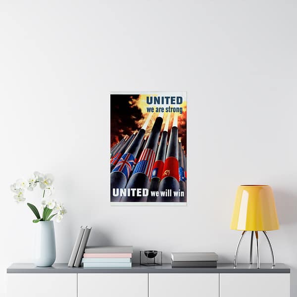 11688084924658695829_2048.jpeg United We Are Strong - United We Will Win - Henry Koerner (1943) - Patriotic WWII Poster Print