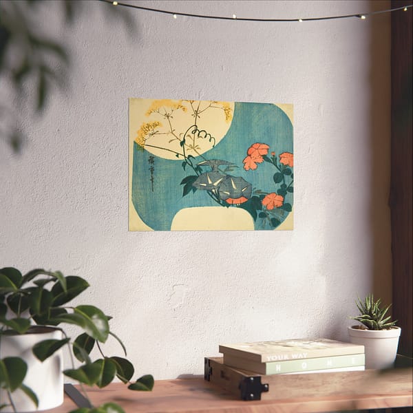 11764047840554774641_2048.jpeg Morning Glories, Pinks, and Maiden Flower - Utagawa Hiroshige (c. 1830-1844) - Japanese Woodblock Poster Print