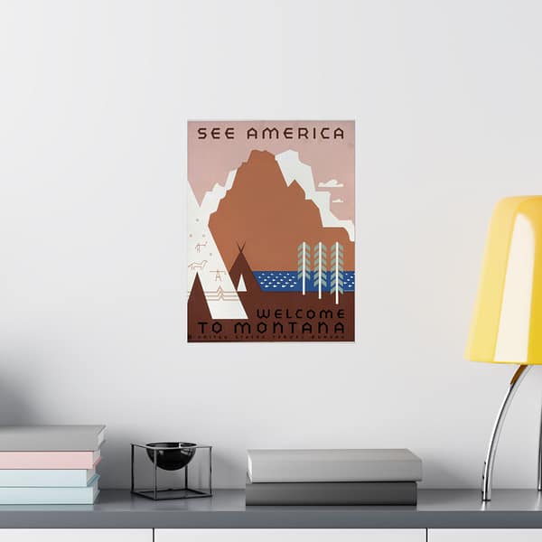 11823103996360109300_2048.jpeg See America: Welcome to Montana – Works Progress Administration (c. 1930s) – Vintage Travel Poster Print