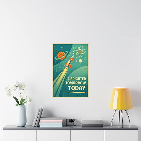 11923542278005546349_2048.jpeg A Brighter Tomorrow, Today – LUNE Original – Atomic Age Poster Print