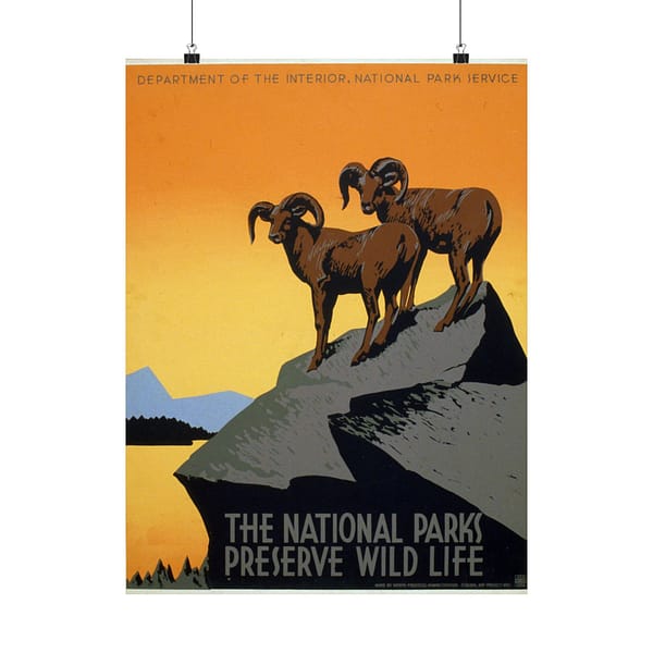 12000619963469565372_2048.jpeg The National Parks Preserve Wild Life – Works Progress Administration (c. 1930s) – Vintage Travel Poster Print
