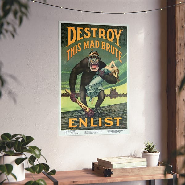12178397955073144280_2048.jpeg Destroy this Mad Brute - Enlist - Harry Ryle Hopps (1917) - Patriotic WWI Poster Print