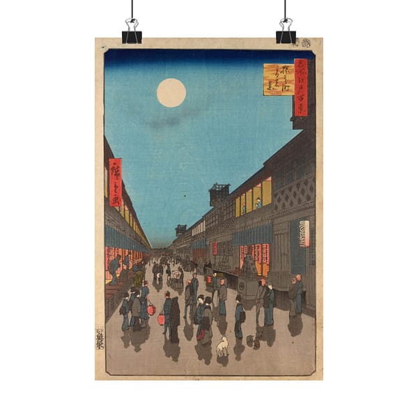 12260183210688315124_2048.jpeg Night View of Saruwaka-machi (Saruwaka-machi Yoru no Kei) - Utagawa Hiroshige (1856) - Japanese Woodblock Poster Print
