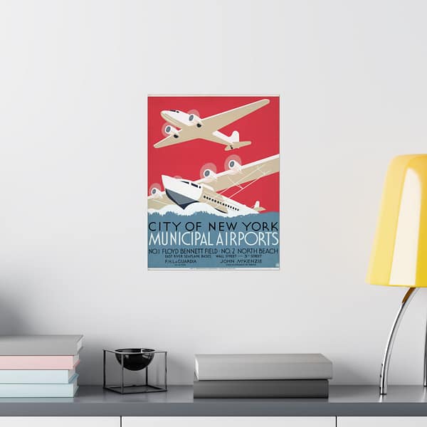 12275265841991702305_2048.jpeg City of New York Municipal Airports – Works Progress Administration (c. 1937) – Vintage Travel Poster Print