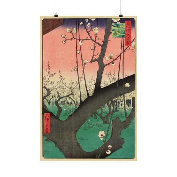 12278780402435601148_2048.jpeg Plum Park in Kameido – Utagawa Hiroshige (1857) – Japanese Woodblock Poster Print
