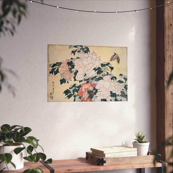 12308914198362188358_2048.jpeg Peonies and Butterfly – Katsushika Hokusai (c. 1833-34) – Japanese Woodblock Poster Print