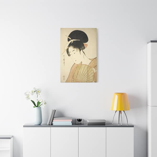 12408094535946442484_2048.jpeg Woman Holding a Round Fan - Kitagawa Utamaro (c. 1792-1802) - Japanese Woodblock Canvas Print