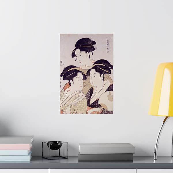 12424270670140036240_2048.jpeg Three Beauties of the Present Day - Kitagawa Utamaro (c. 1792-93) - Japanese Woodblock Poster Print