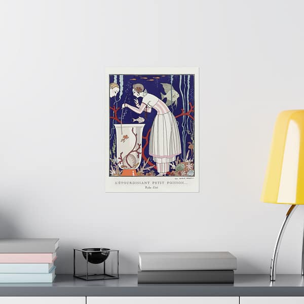 12519238707063392185_2048.jpeg L'étourdissant petit poisson, Robe d'été - George Barbier (1914) - Art Deco Poster Print