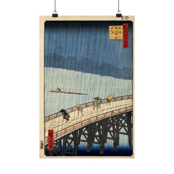 12562639777738343609_2048.jpeg Sudden Shower over Shin-Ōhashi Bridge and Atake – Utagawa Hiroshige (1857) – Japanese Woodblock Poster Print