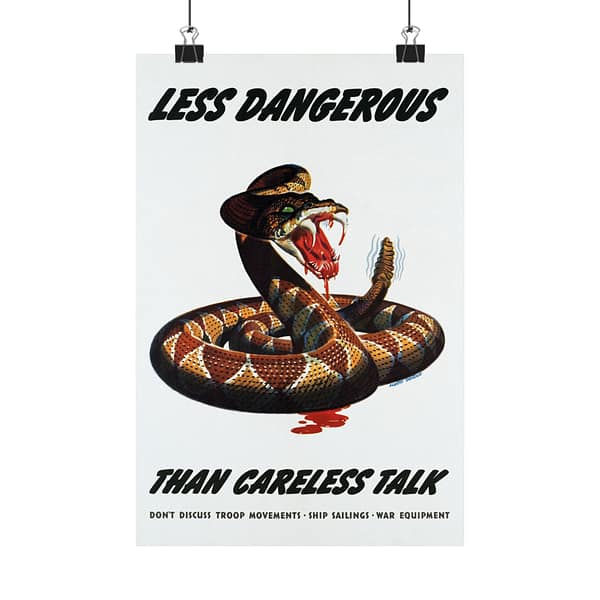 12908474068497181469_2048.jpeg Less Dangerous Than Careless Talk - Albert Dorne (1944) - Patriotic WWII Poster Print